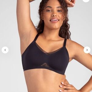 Honeylove Lace Inset crossover wireless bra Black XL